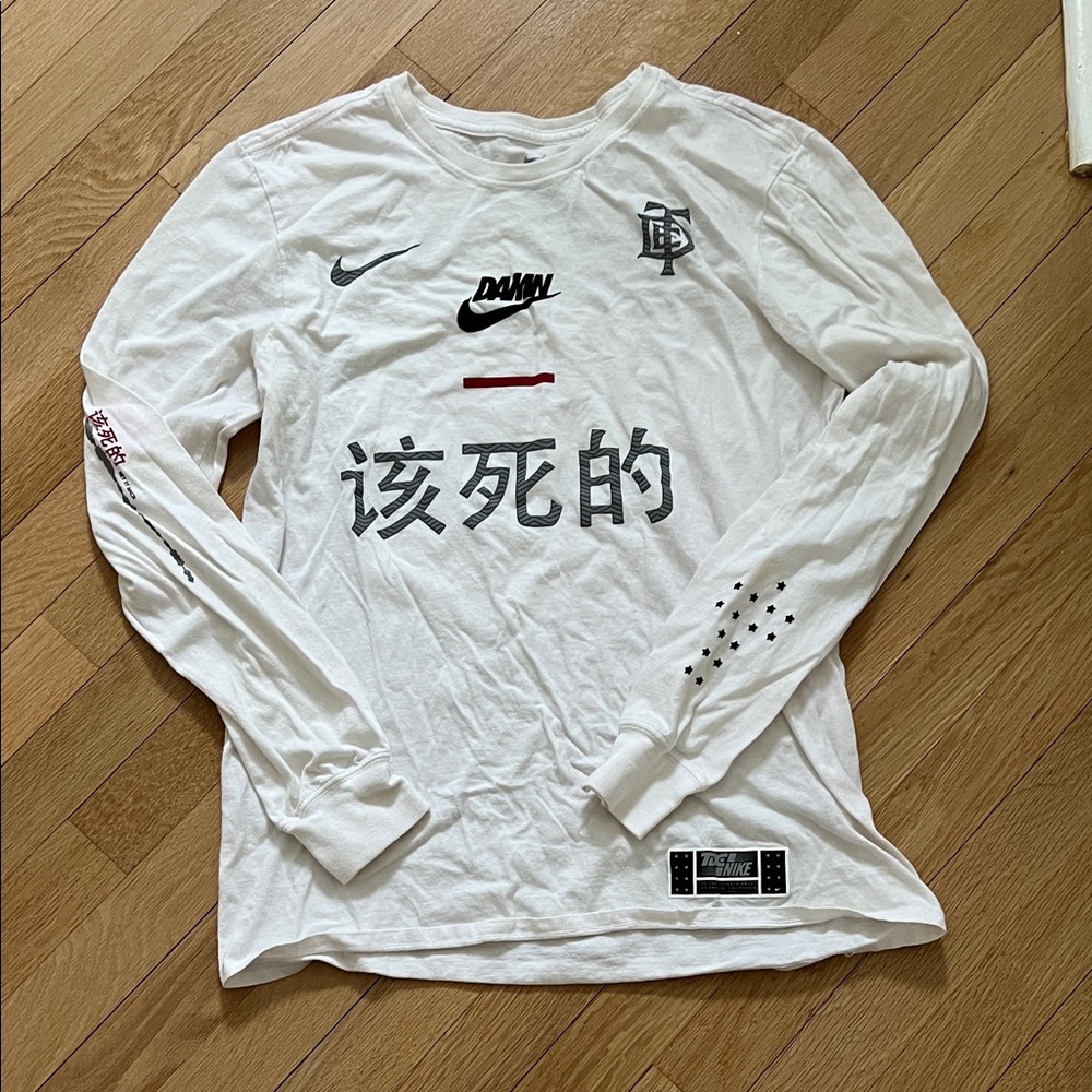 Nike x TDE Kendrick Lamar DAMN Long Sleeve White T-Shirt Top Dawg Ent XL BNWT